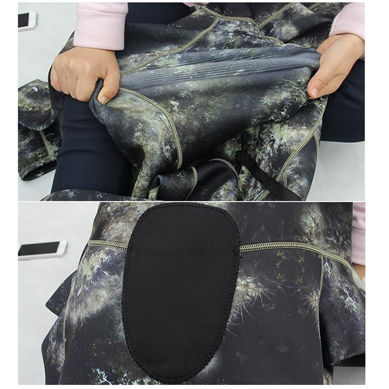 ウェットスーツ メンズ ネオプレーン 3mm 迷彩柄 ツーピース フード一体式 2点セット 上下セット ロングジョン仕様 サーフィン | ホームアイホーム | 14