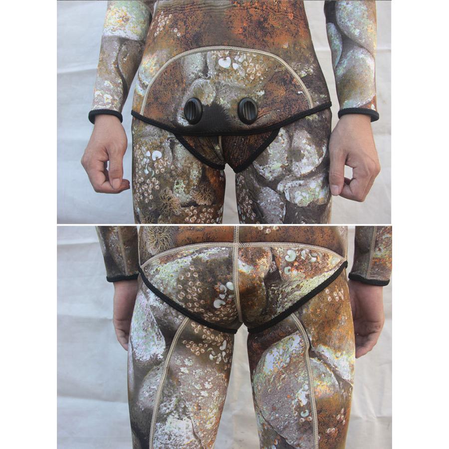 ウェットスーツ メンズ ネオプレーン 3mm 迷彩柄 ツーピース フード一体式 2点セット 上下セット ロングジョン仕様 サーフィン | ホームアイホーム | 15