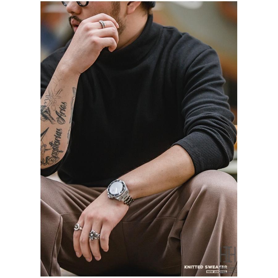 ニット メンズ セーター ストレッチ おしゃれ タートルネック 長袖 ニットソー トップス 厚手 編み 暖かい あったか シンプル ゴルフウェア 秋冬 20代 30代 40代 | ホームアイホーム | 12