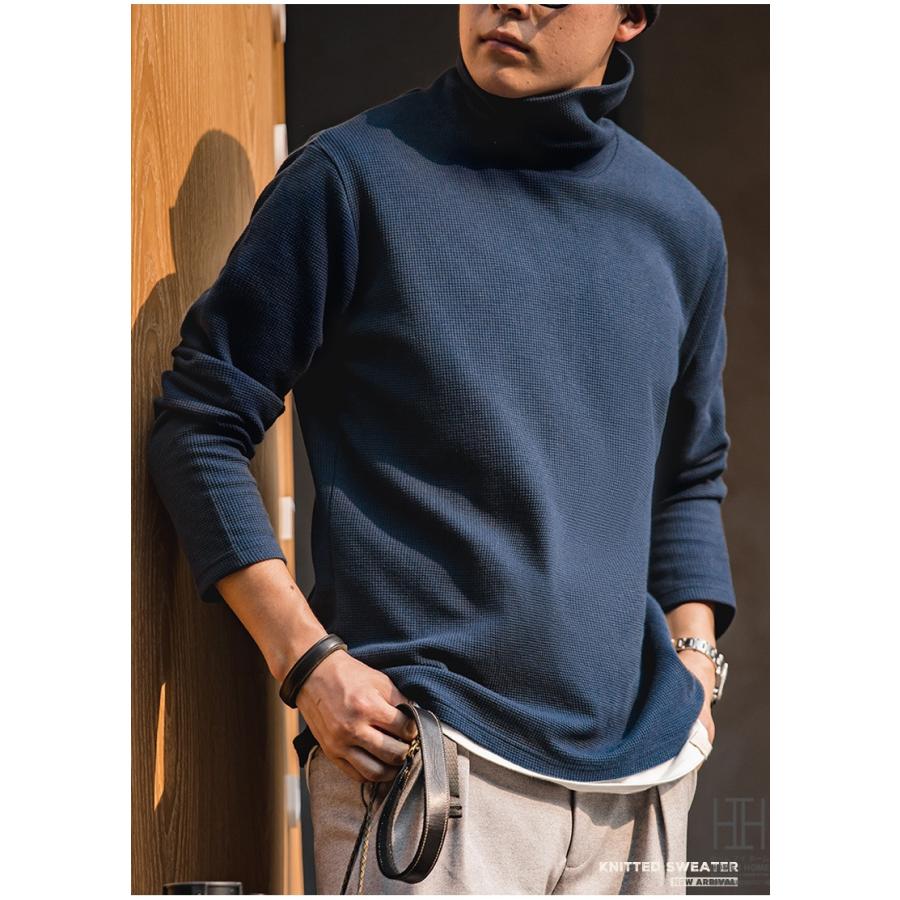 ニット メンズ セーター ストレッチ おしゃれ タートルネック 長袖 ニットソー トップス 厚手 編み 暖かい あったか シンプル ゴルフウェア 秋冬 20代 30代 40代 | ホームアイホーム | 13