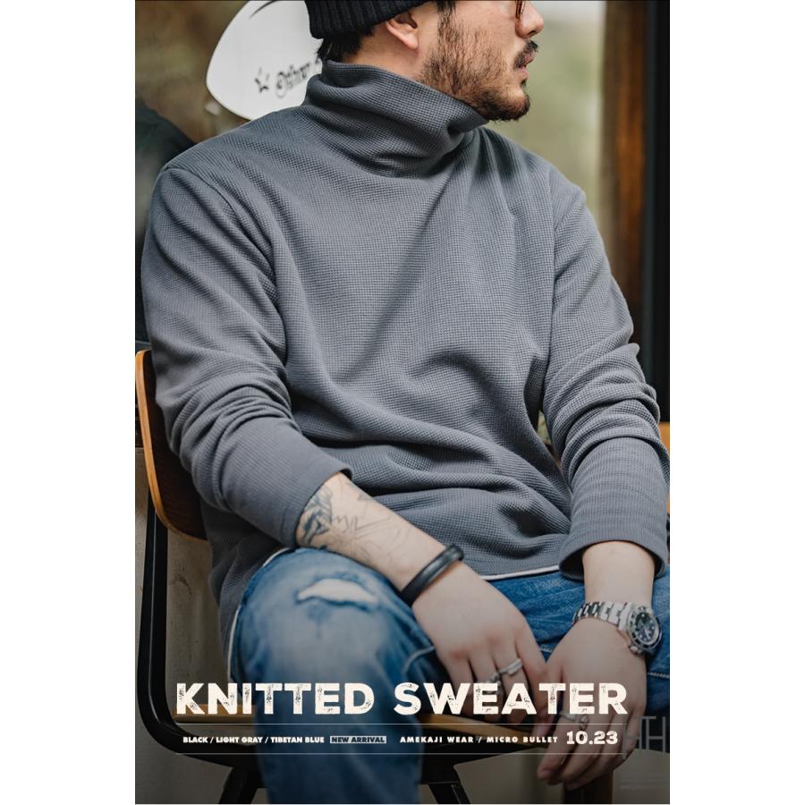 ニット メンズ セーター ストレッチ おしゃれ タートルネック 長袖 ニットソー トップス 厚手 編み 暖かい あったか シンプル ゴルフウェア 秋冬 20代 30代 40代 | ホームアイホーム | 05