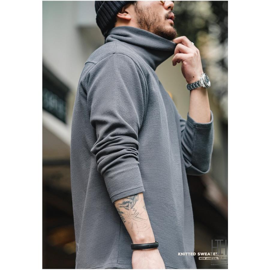 ニット メンズ セーター ストレッチ おしゃれ タートルネック 長袖 ニットソー トップス 厚手 編み 暖かい あったか シンプル ゴルフウェア 秋冬 20代 30代 40代 | ホームアイホーム | 09