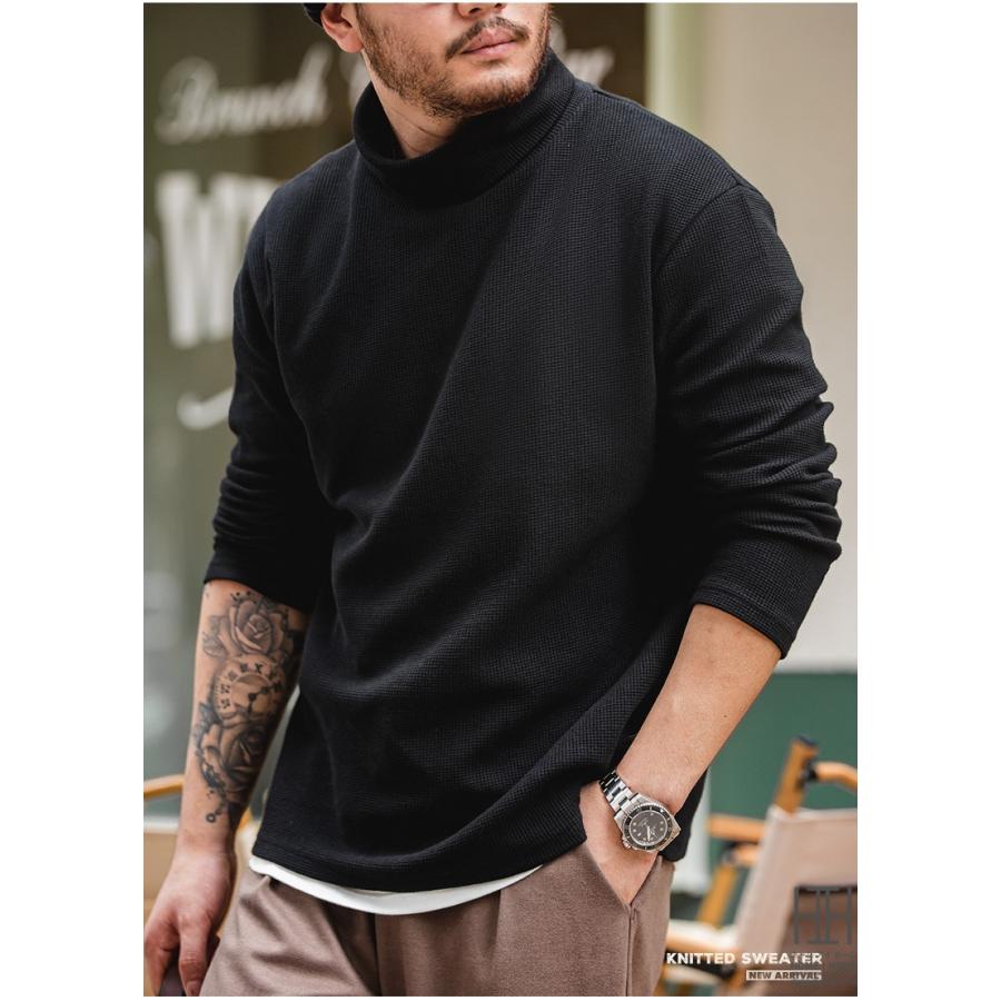 ニット メンズ セーター ストレッチ おしゃれ タートルネック 長袖 ニットソー トップス 厚手 編み 暖かい あったか シンプル ゴルフウェア 秋冬 20代 30代 40代 | ホームアイホーム | 11