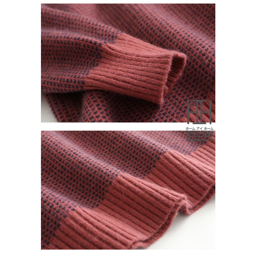 ニット セーター メンズ クルーネック ハート柄 ニットセーター ウール100 総柄 秋服 冬服 メンズニット メンズセーター 厚手 冬 暖かい あったか ニットソー | ホームアイホーム | 23