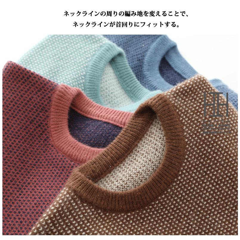 ニット セーター メンズ クルーネック ハート柄 ニットセーター ウール100 総柄 秋服 冬服 メンズニット メンズセーター 厚手 冬 暖かい あったか ニットソー | ホームアイホーム | 07