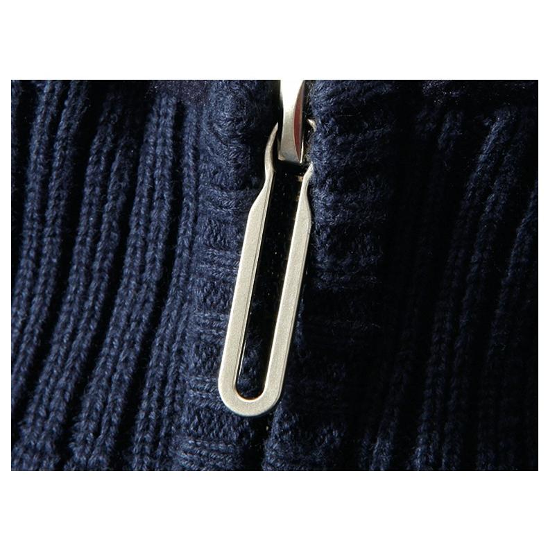 セーター ニット 裏ボア メンズ ハーフジップ プルオーバー 立ち襟 保温 防寒 暖かい 秋冬 シンプル | ホームアイホーム | 10