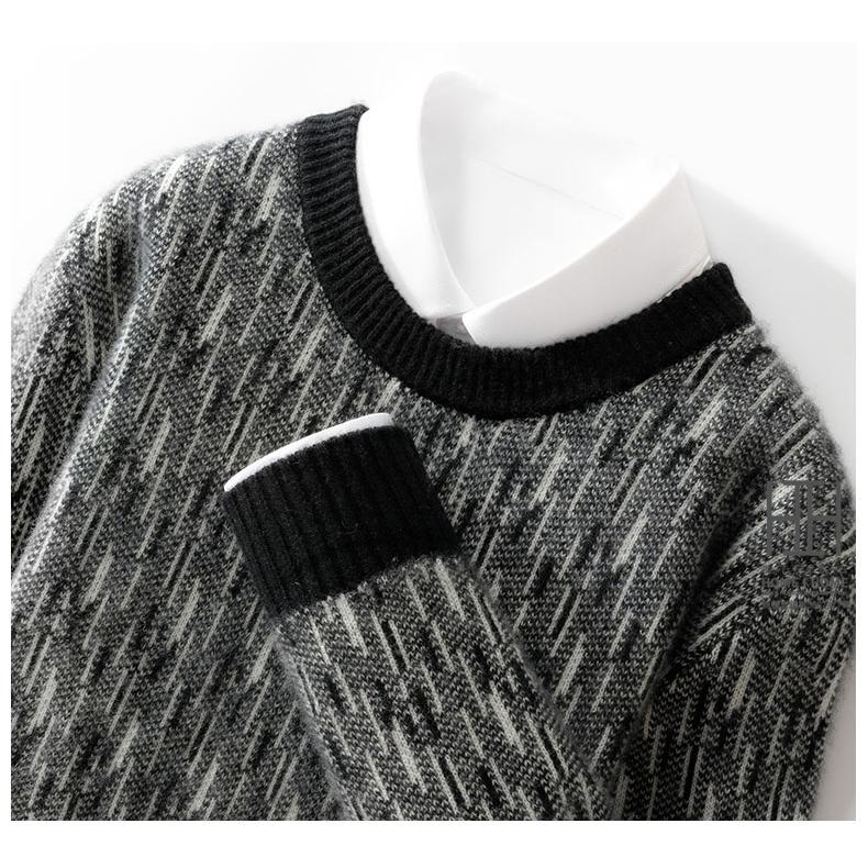 ウール セーター メンズ 長袖 丸首セーター ウール100％ 杢 杢調 クルーネック ニット セーター メンズニット メンズセーター 秋冬 メンズ トップス 秋服 冬服 | ホームアイホーム | 14