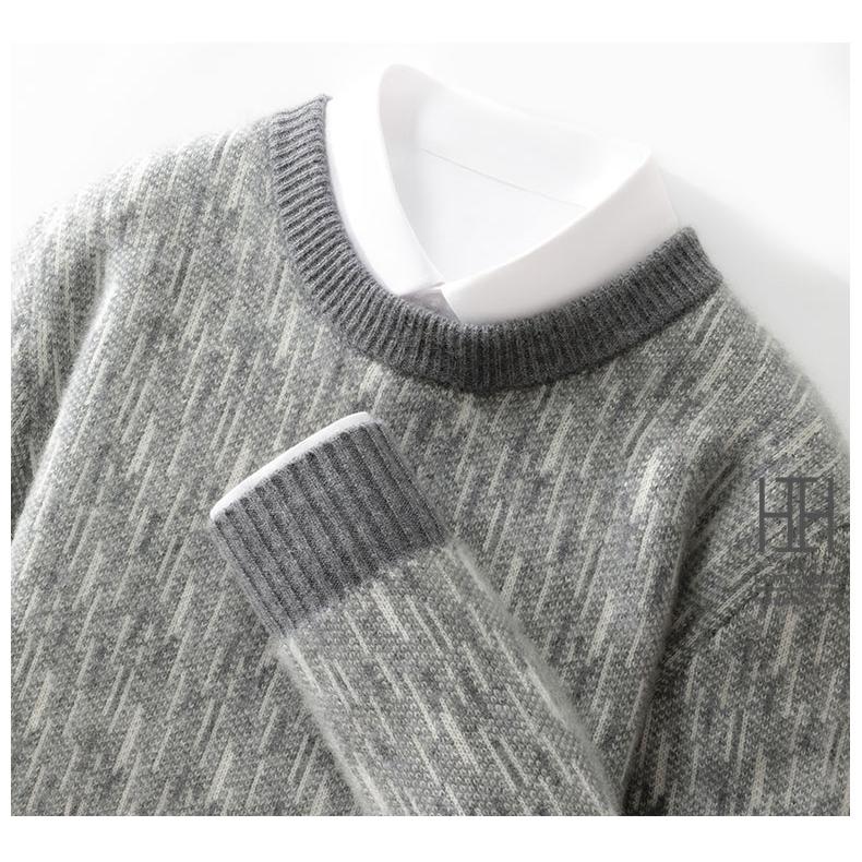 ウール セーター メンズ 長袖 丸首セーター ウール100％ 杢 杢調 クルーネック ニット セーター メンズニット メンズセーター 秋冬 メンズ トップス 秋服 冬服 | ホームアイホーム | 11