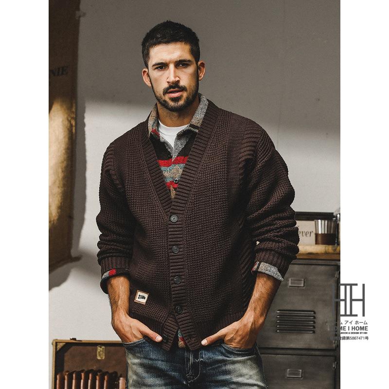 ニットカーディガン セーター メンズ 畦編み Vネック 長袖 ニットジャケット トップス インナー ニットセーター リブ ストリート カジュアル おしゃれ アウター | ホームアイホーム | 11