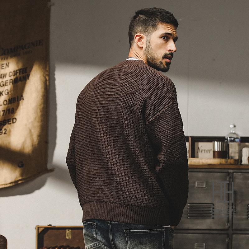 ニットカーディガン セーター メンズ 畦編み Vネック 長袖 ニットジャケット トップス インナー ニットセーター リブ ストリート カジュアル おしゃれ アウター | ホームアイホーム | 03