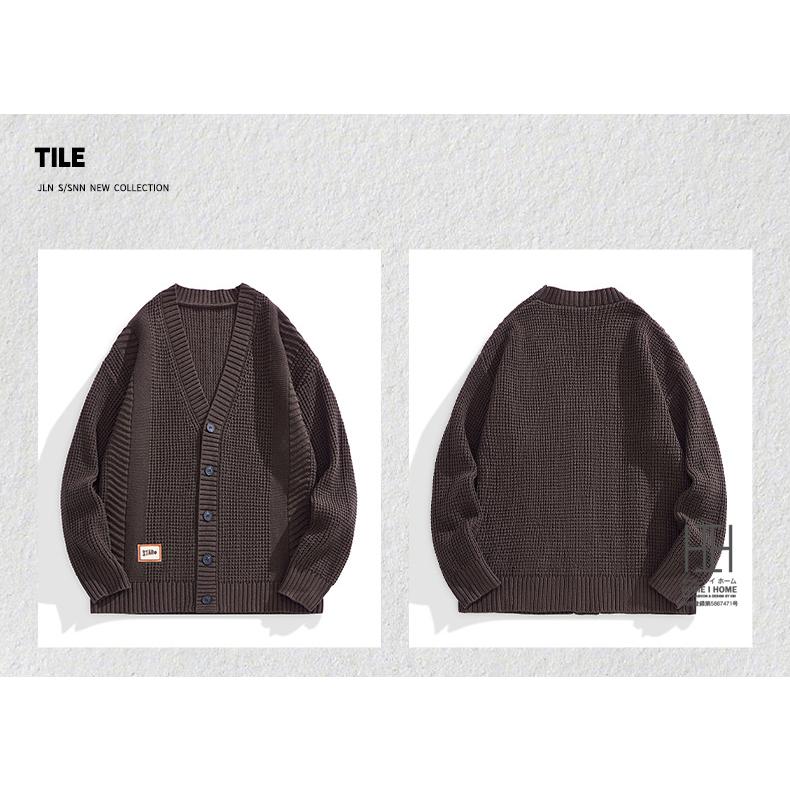ニットカーディガン セーター メンズ 畦編み Vネック 長袖 ニットジャケット トップス インナー ニットセーター リブ ストリート カジュアル おしゃれ アウター | ホームアイホーム | 07