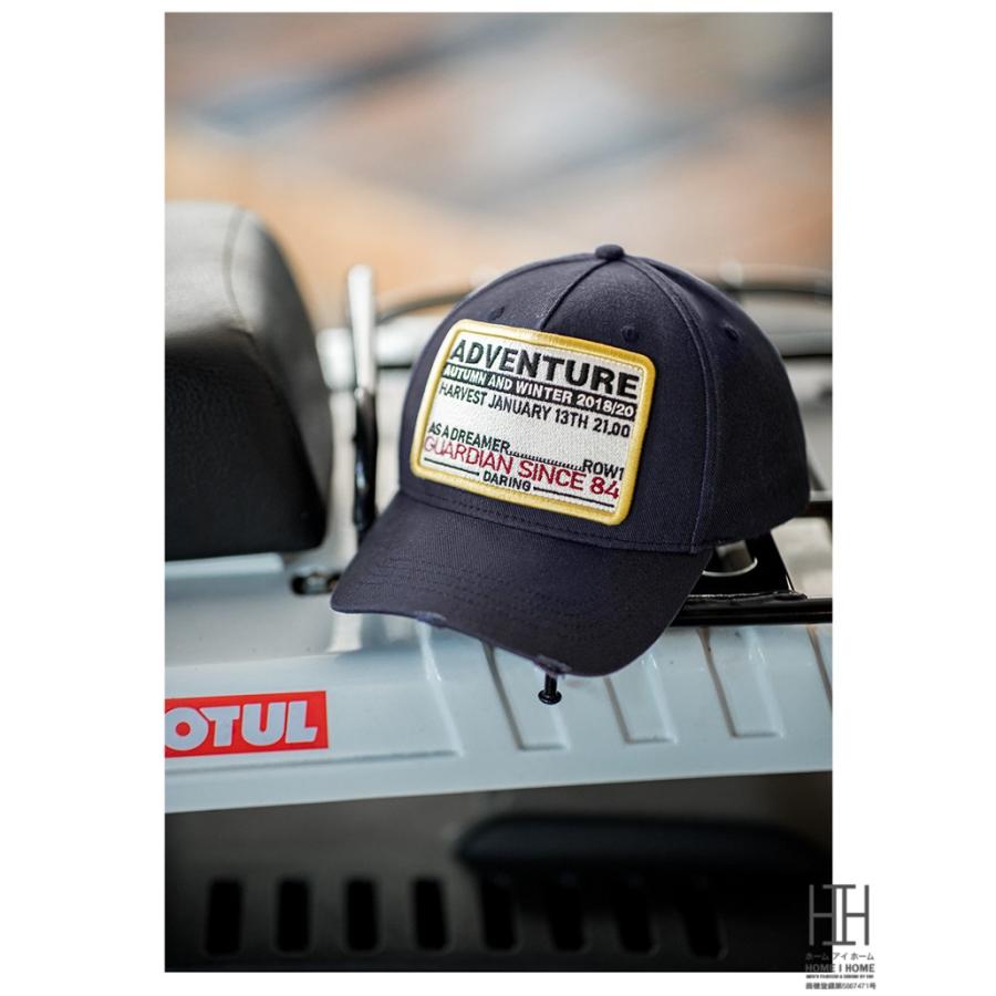 帽子 キャップ メンズ ユニセックス コットン 綿 ダメージ加工 キャンバス ベースボールキャップ おしゃれ 個性的 大きめ 深め ロゴ ヴィンテージ かっこいい | ホームアイホーム | 03