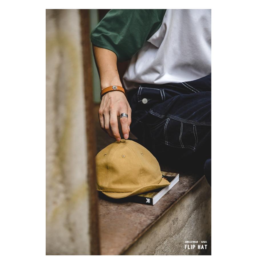 キャップ メンズ コットンデニムキャップ フリップキャップ 日よけ おしゃれ アメカジ レトロデザイン デニム ハット つば付き ストリート オールシーズン | ホームアイホーム | 06