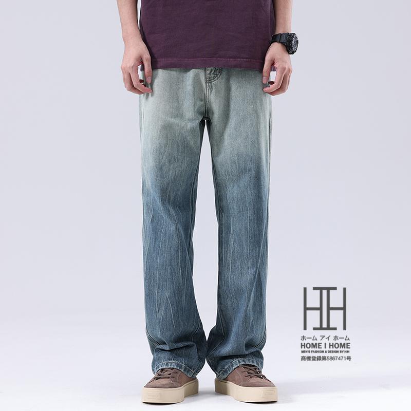 パンツ デニム メンズ グラデーション ストレート ジーンズ デニムパンツ レギュラー ゆったり 大きいサイズ ウォッシュ加工済み Gパン ズボン 春服 春 夏服 夏 | ホームアイホーム