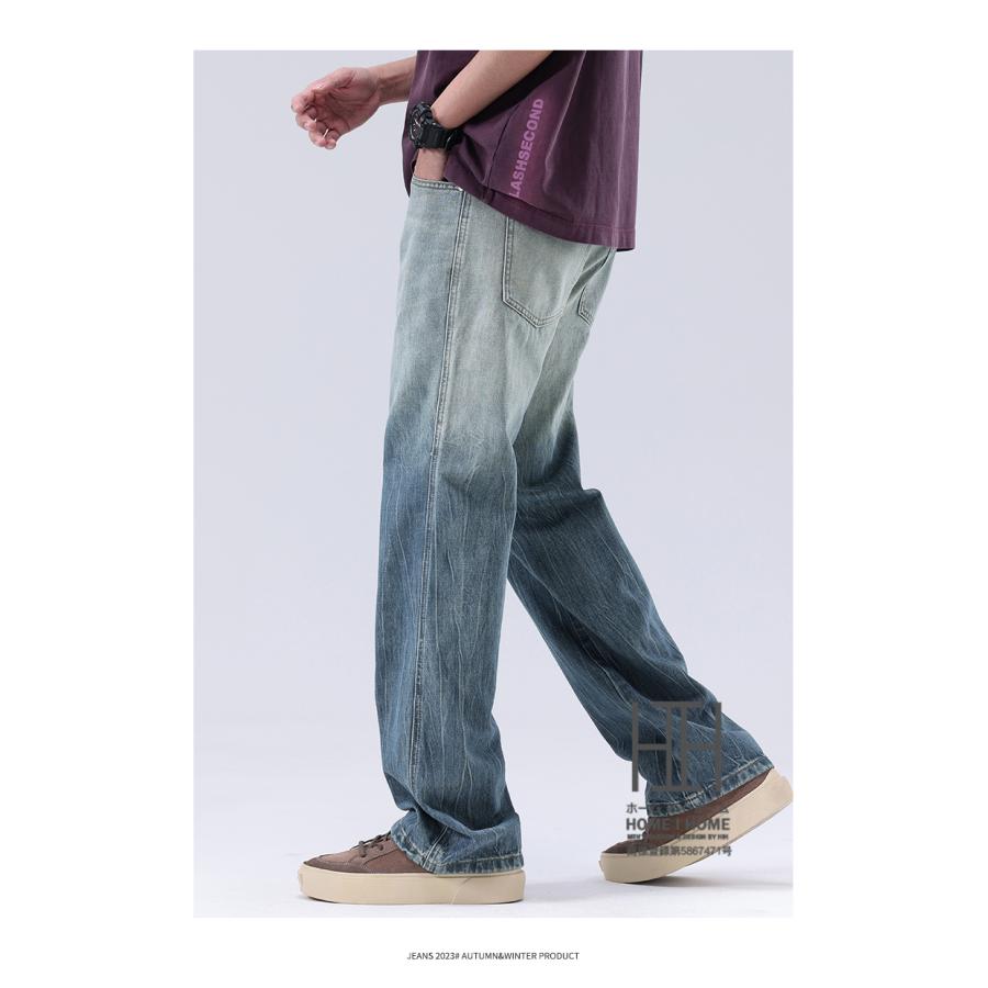 パンツ デニム メンズ グラデーション ストレート ジーンズ デニムパンツ レギュラー ゆったり 大きいサイズ ウォッシュ加工済み Gパン ズボン 春服 春 夏服 夏 | ホームアイホーム | 11