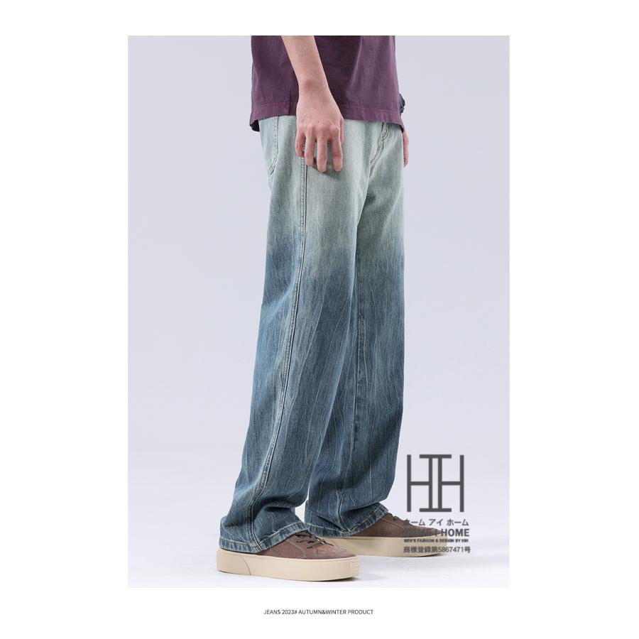パンツ デニム メンズ グラデーション ストレート ジーンズ デニムパンツ レギュラー ゆったり 大きいサイズ ウォッシュ加工済み Gパン ズボン 春服 春 夏服 夏 | ホームアイホーム | 12