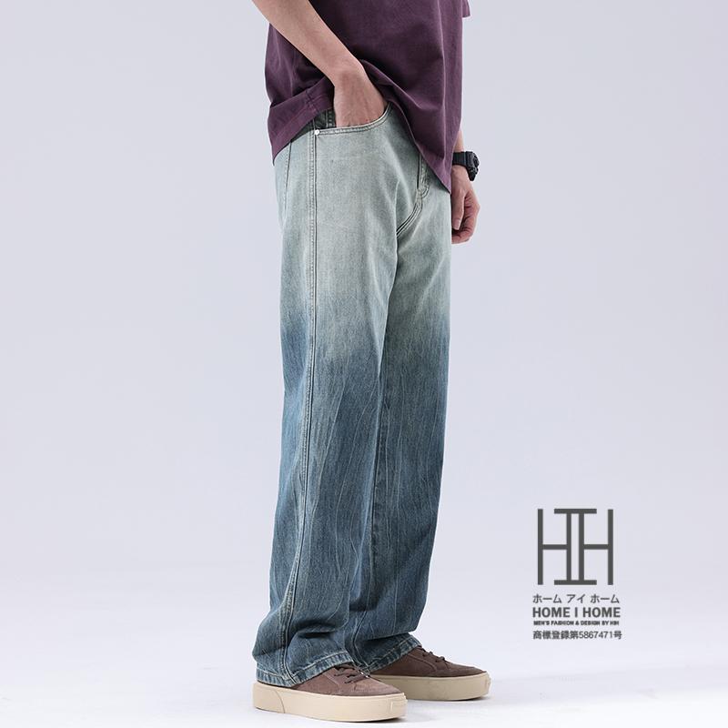 パンツ デニム メンズ グラデーション ストレート ジーンズ デニムパンツ レギュラー ゆったり 大きいサイズ ウォッシュ加工済み Gパン ズボン 春服 春 夏服 夏 | ホームアイホーム | 07
