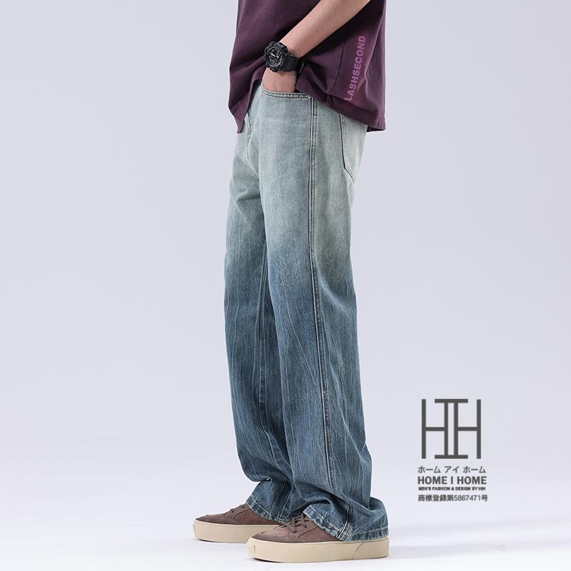 パンツ デニム メンズ グラデーション ストレート ジーンズ デニムパンツ レギュラー ゆったり 大きいサイズ ウォッシュ加工済み Gパン ズボン 春服 春 夏服 夏 | ホームアイホーム | 09
