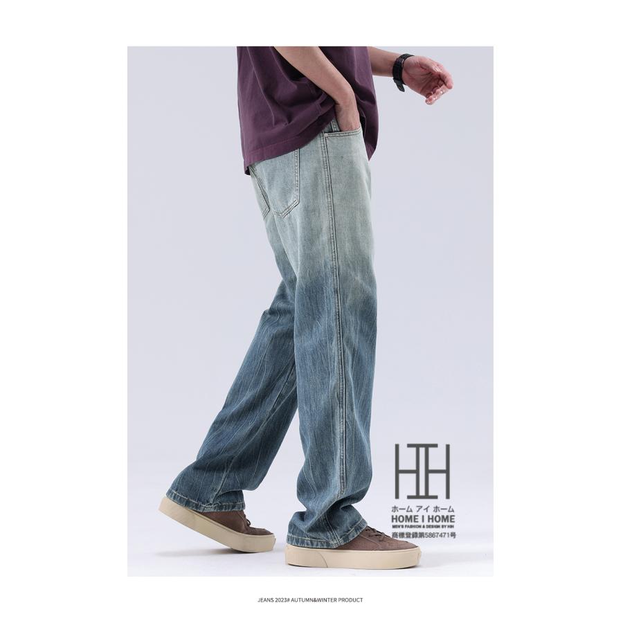 パンツ デニム メンズ グラデーション ストレート ジーンズ デニムパンツ レギュラー ゆったり 大きいサイズ ウォッシュ加工済み Gパン ズボン 春服 春 夏服 夏 | ホームアイホーム | 10