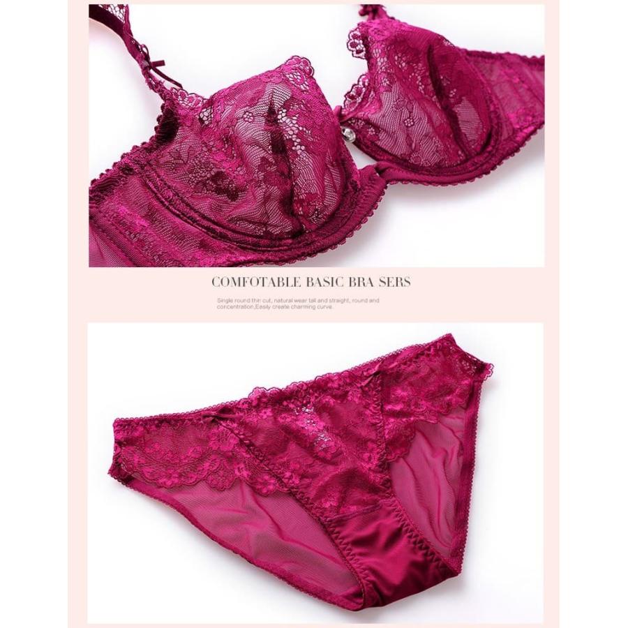 レディース下着、インナー 超薄型ブラ・ショーツセット ベビードール シースルー下着セット 花柄刺繍誘惑ランジェリー | ブランド登録なし | 08