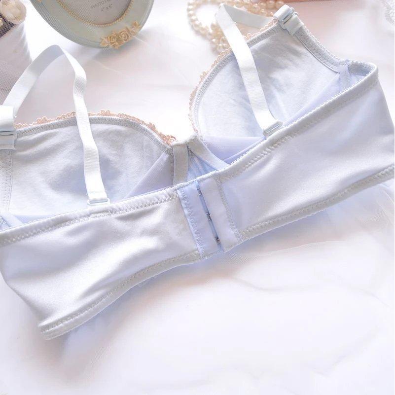 下着女性 2点セット ブラ＆ショーツセット レディースしっかり 少女 谷間 ストライプ柄 リボン 上下セット ランジェリー | ホームアイホーム | 11