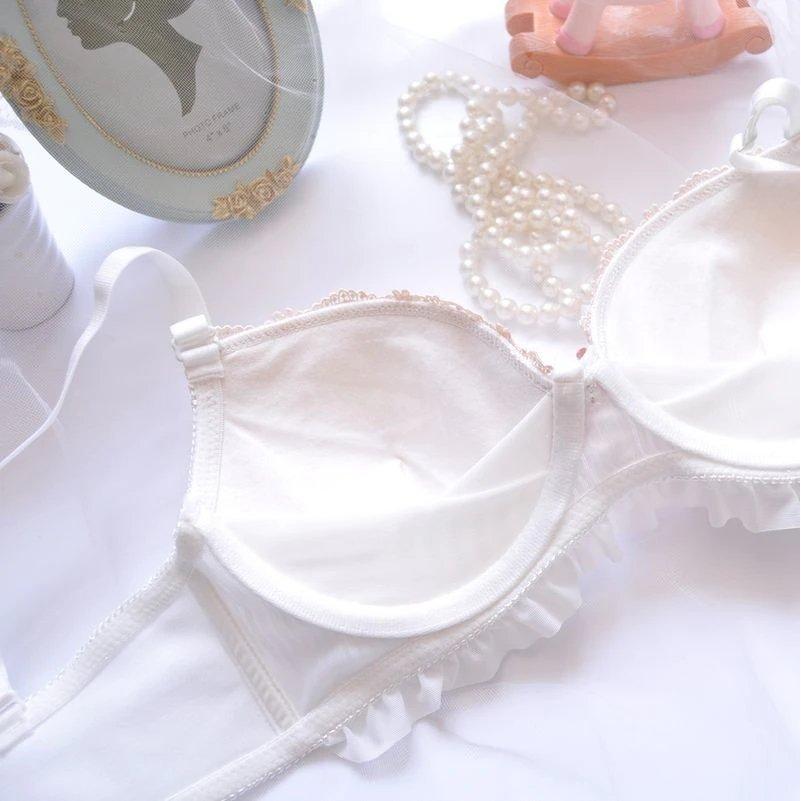 下着女性 2点セット ブラ＆ショーツセット レディースしっかり 少女 谷間 ストライプ柄 リボン 上下セット ランジェリー | ホームアイホーム | 07