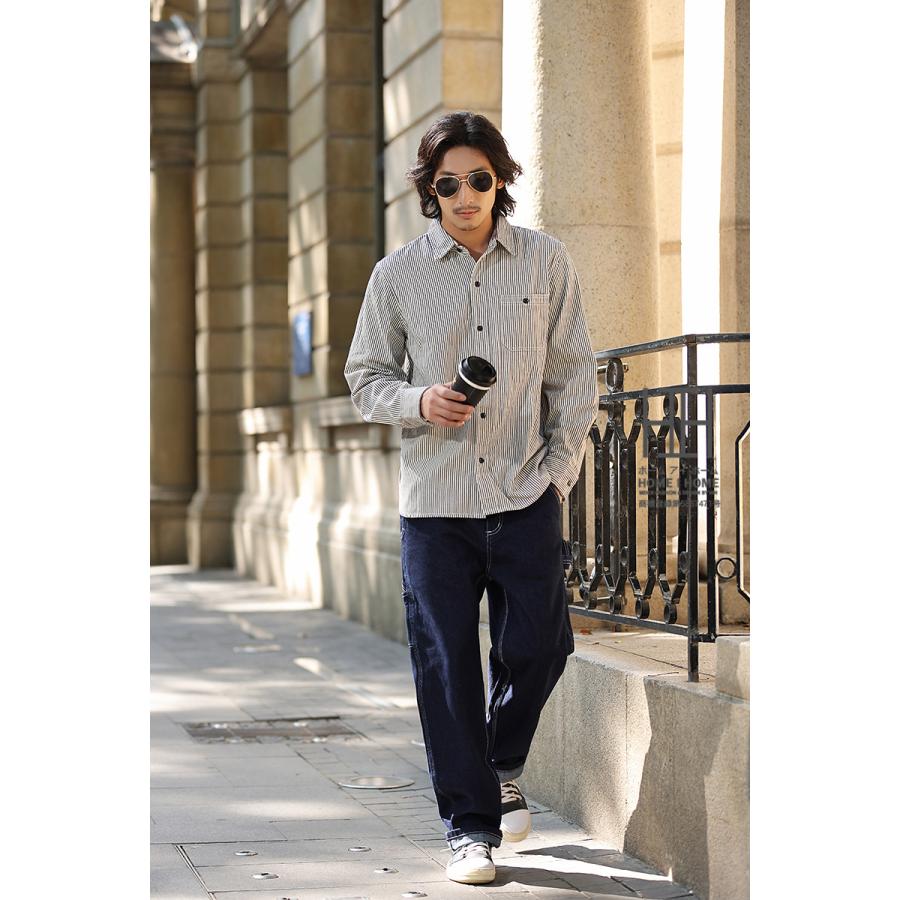 DUNGAREES ダンガリーズ ペインターパンツ デニムパンツ メンズ カーゴパンツ ワークパンツ 13.5oz 11.5oz Denim インディゴ 多ポケット おしゃれ ストライプ柄 | ホームアイホーム | 06