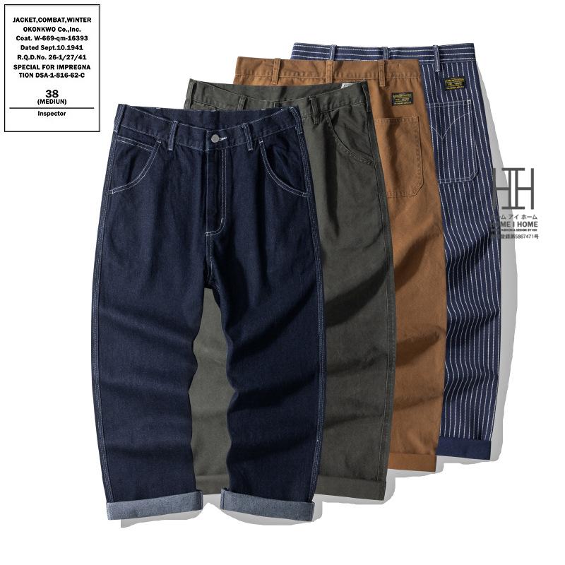 ストレート ジーンズ ワークパンツ ペインターパンツ メンズ 13.5ozデニム 12ozキャンバス WABASH Denim 無地 ストライプ 綿100 ベイカー インディゴ アウトドア | ホームアイホーム