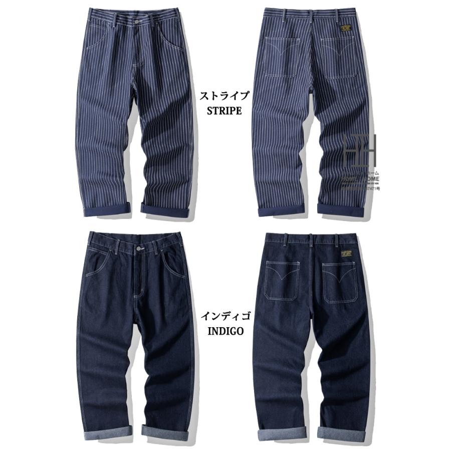 ストレート ジーンズ ワークパンツ ペインターパンツ メンズ 13.5ozデニム 12ozキャンバス WABASH Denim 無地 ストライプ 綿100 ベイカー インディゴ アウトドア | ホームアイホーム | 12