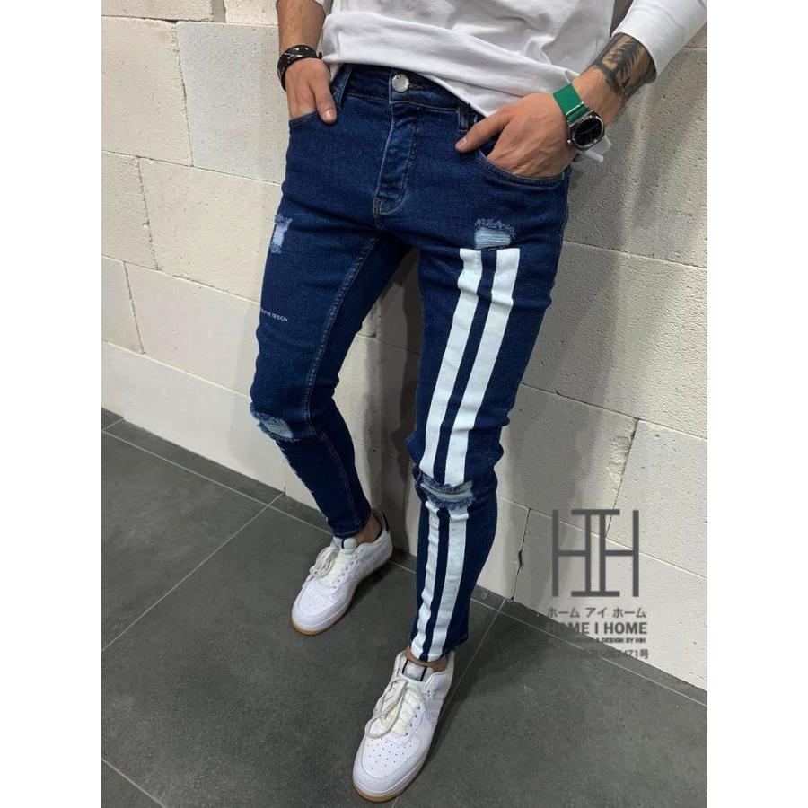 スキニーパンツ ストレッチパンツ ジーンズ メンズ デニムパンツ ダメージ ストレッチ プリント 大きいサイズ スリム 美脚 おしゃれ メンズパンツ ズボン | ホームアイホーム | 12