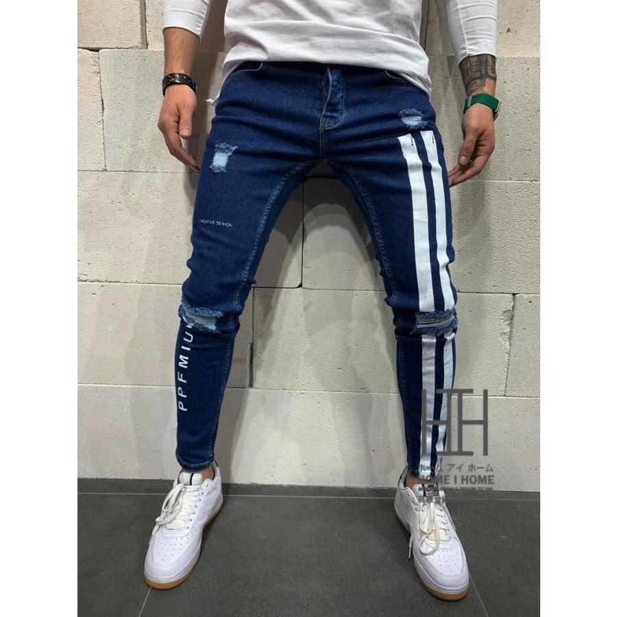スキニーパンツ ストレッチパンツ ジーンズ メンズ デニムパンツ ダメージ ストレッチ プリント 大きいサイズ スリム 美脚 おしゃれ メンズパンツ ズボン | ホームアイホーム | 06