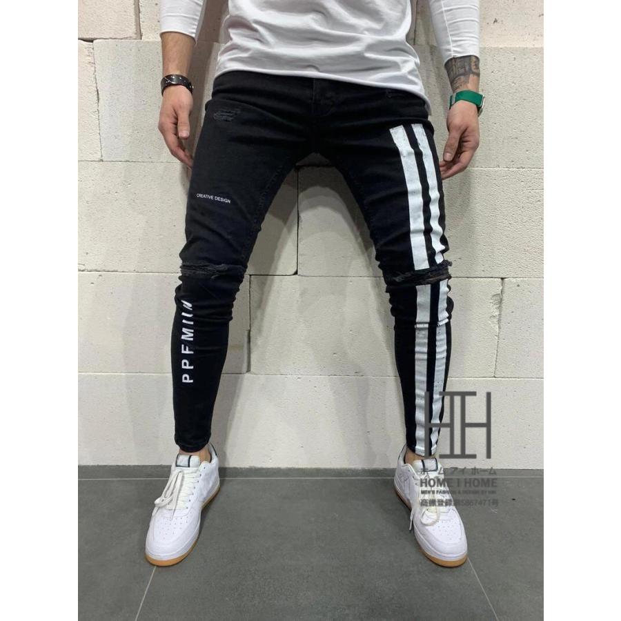 スキニーパンツ ストレッチパンツ ジーンズ メンズ デニムパンツ ダメージ ストレッチ プリント 大きいサイズ スリム 美脚 おしゃれ メンズパンツ ズボン | ホームアイホーム | 07