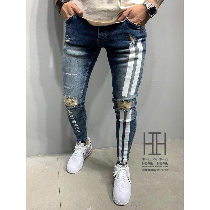 スキニーパンツ ストレッチパンツ ジーンズ メンズ デニムパンツ ダメージ ストレッチ プリント 大きいサイズ スリム 美脚 おしゃれ メンズパンツ ズボン | ホームアイホーム | 08