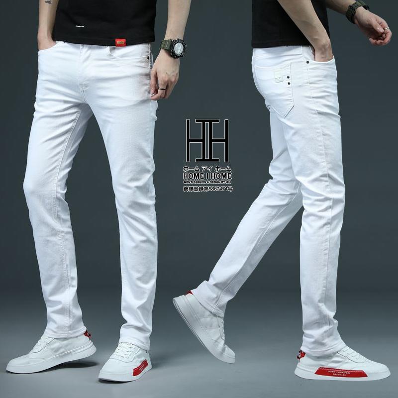 スキニーデニム ホワイトジーンズ デニムパンツ メンズ ジーンズ ビジネス ストレッチ ホワイト 白 ズボン 爽やか 薄手 春 夏 | ブランド登録なし
