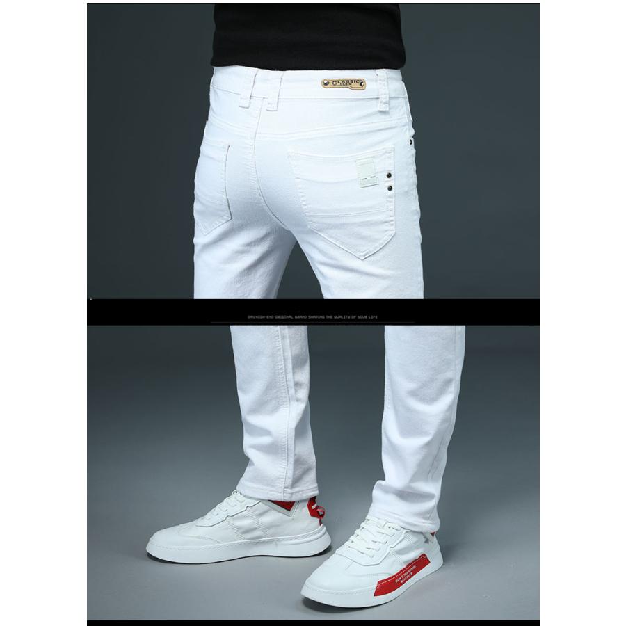 スキニーデニム ホワイトジーンズ デニムパンツ メンズ ジーンズ ビジネス ストレッチ ホワイト 白 ズボン 爽やか 薄手 春 夏 | ブランド登録なし | 07