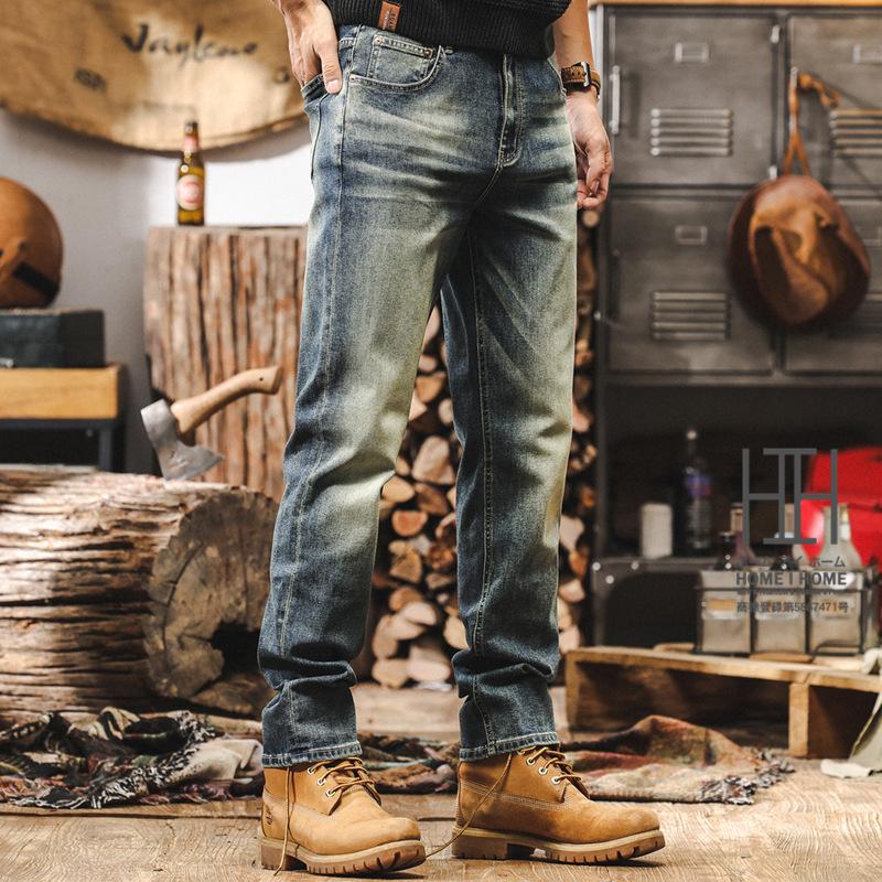 デニムパンツ メンズ デニム ストレッチ 伸縮 ジーンズ ジーパン ワークパンツ 作業 おしゃれ ゆったり 大きいサイズ ユーズド加工 ウォッシュ加工 美脚 | ホームアイホーム | 01