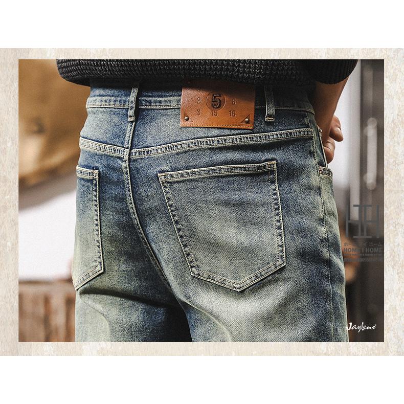 デニムパンツ メンズ デニム ストレッチ 伸縮 ジーンズ ジーパン ワークパンツ 作業 おしゃれ ゆったり 大きいサイズ ユーズド加工 ウォッシュ加工 美脚 | ホームアイホーム | 08