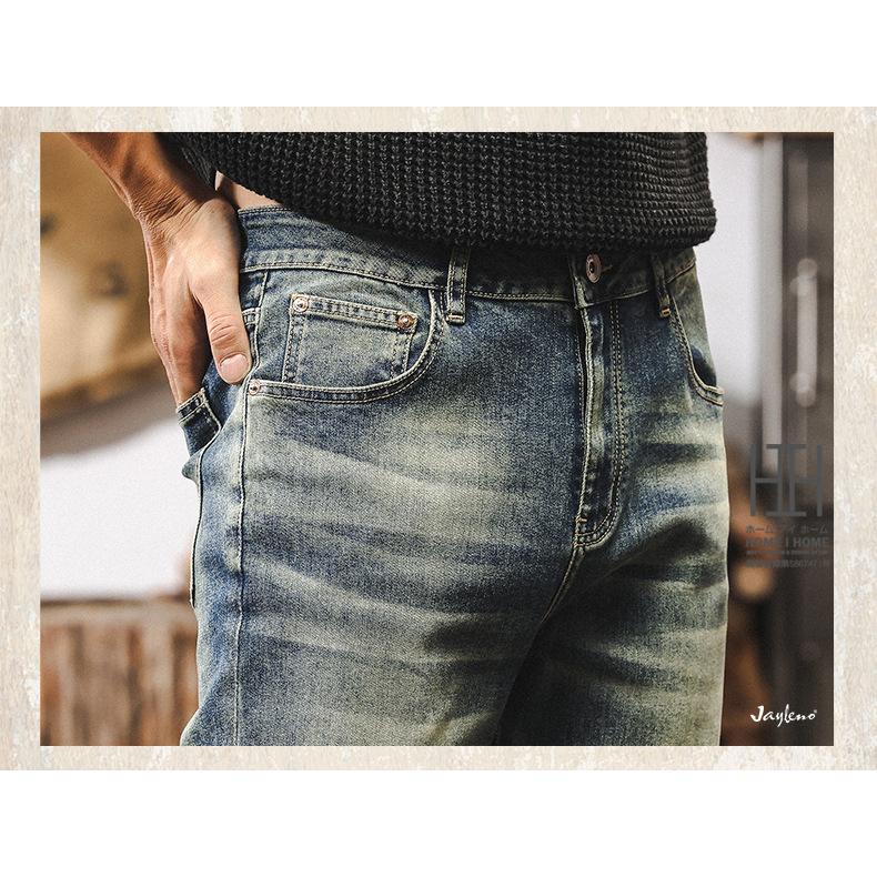 デニムパンツ メンズ デニム ストレッチ 伸縮 ジーンズ ジーパン ワークパンツ 作業 おしゃれ ゆったり 大きいサイズ ユーズド加工 ウォッシュ加工 美脚 | ホームアイホーム | 09