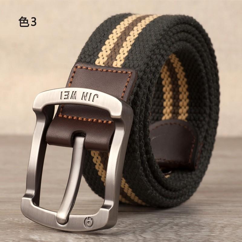 ズックベルト メンズ シンプル 無地 合金バックル カラー配色 ボーダー カジュアル | ホームアイホーム | 04