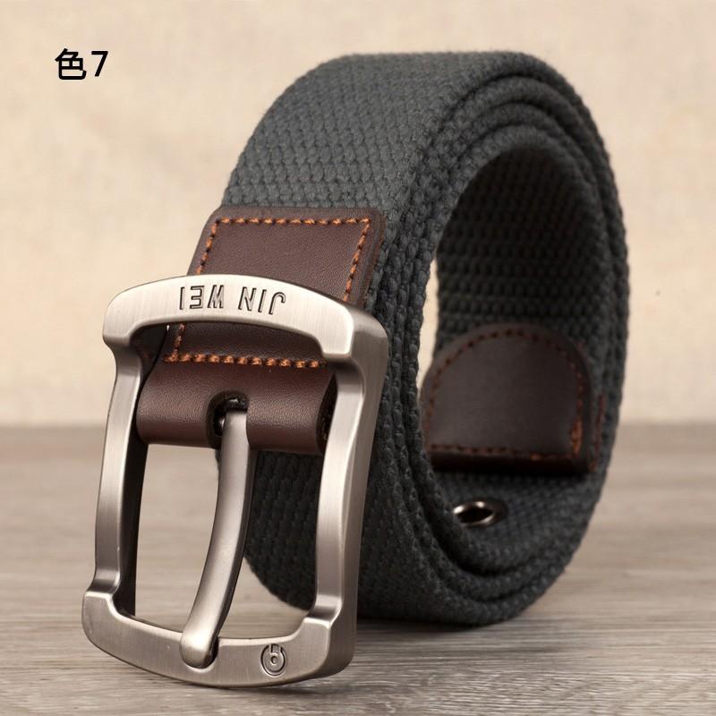 ズックベルト メンズ シンプル 無地 合金バックル カラー配色 ボーダー カジュアル | ホームアイホーム | 08