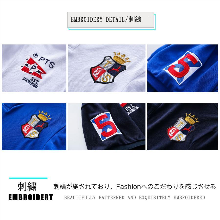 ポロシャツ メンズ 鹿の子 半袖 春 ポロ 春夏スポーツウエア トップス 刺繍入り オシャレ メンズファッション | ブランド登録なし | 13