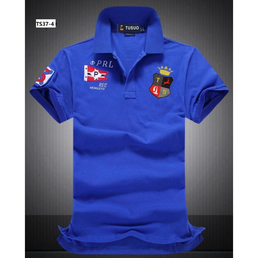 ポロシャツ メンズ 鹿の子 半袖 春 ポロ 春夏スポーツウエア トップス 刺繍入り オシャレ メンズファッション | ブランド登録なし | 05