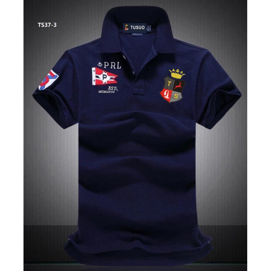 ポロシャツ メンズ 鹿の子 半袖 春 ポロ 春夏スポーツウエア トップス 刺繍入り オシャレ メンズファッション | ブランド登録なし | 06