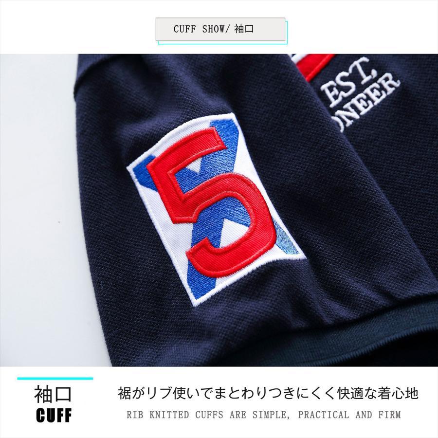 ポロシャツ メンズ 鹿の子 半袖 春 ポロ 春夏スポーツウエア トップス 刺繍入り オシャレ メンズファッション | ブランド登録なし | 10
