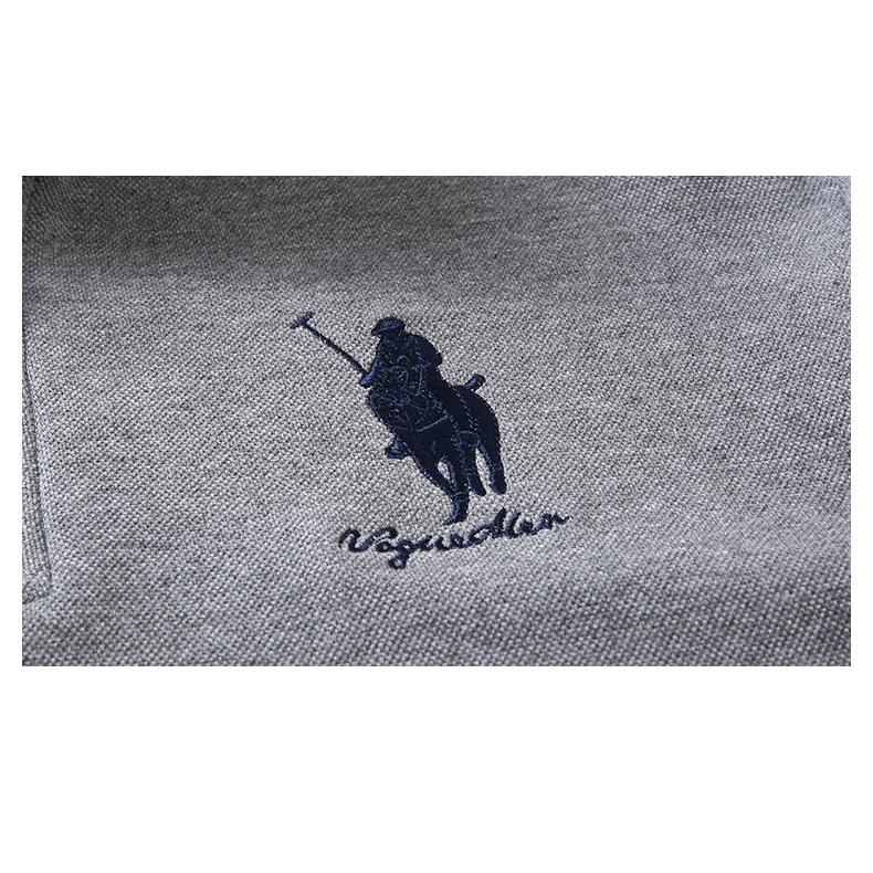 ポロシャツ メンズ スタンドカラー 長袖 ハーフジップ 立ち襟 刺繍入り シャツ トップス 春秋 ブラック ネイビー | ホームアイホーム | 19