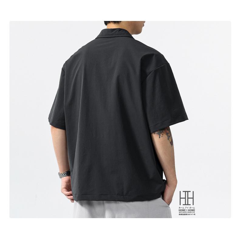 接触冷感 ひんやり ポロシャツ 半袖 メンズ ハーフジップ ナイロン ワンポイント ポケット付き ストレッチ ビズポロ ビジカジ クールビズ ドライ 夏 涼しい 快適 | ホームアイホーム | 16