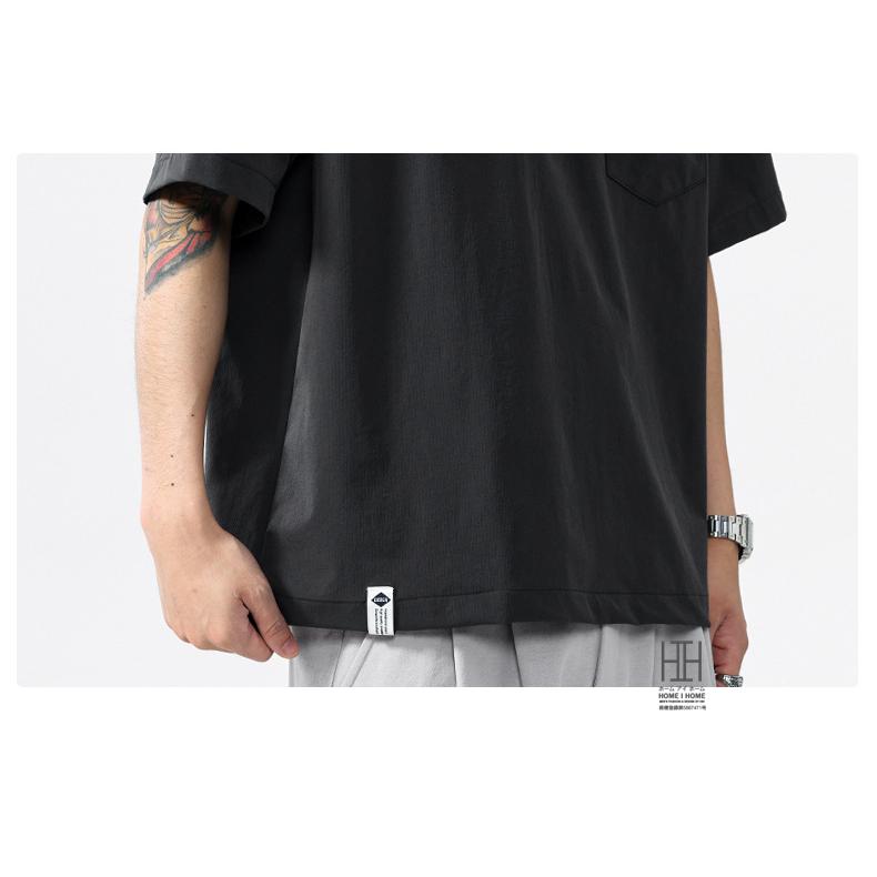 接触冷感 ひんやり ポロシャツ 半袖 メンズ ハーフジップ ナイロン ワンポイント ポケット付き ストレッチ ビズポロ ビジカジ クールビズ ドライ 夏 涼しい 快適 | ホームアイホーム | 18