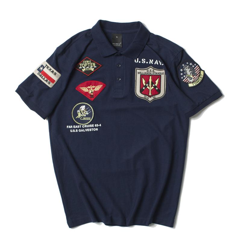 ポロシャツ 半袖 ワッペン メンズ ミリタリー風 ビジネス対応 オシャレ 鹿の子 春 春夏 ポロトップス | ホームアイホーム | 06