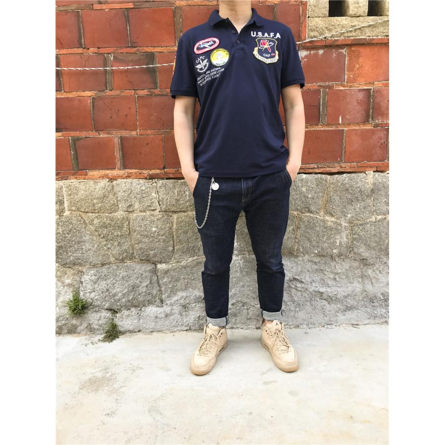 ポロシャツ メンズ 半袖 ビジネス対応 鹿の子 春夏 春 ポロワッペン ミリタリー風 オシャレ トップス | ホームアイホーム | 14