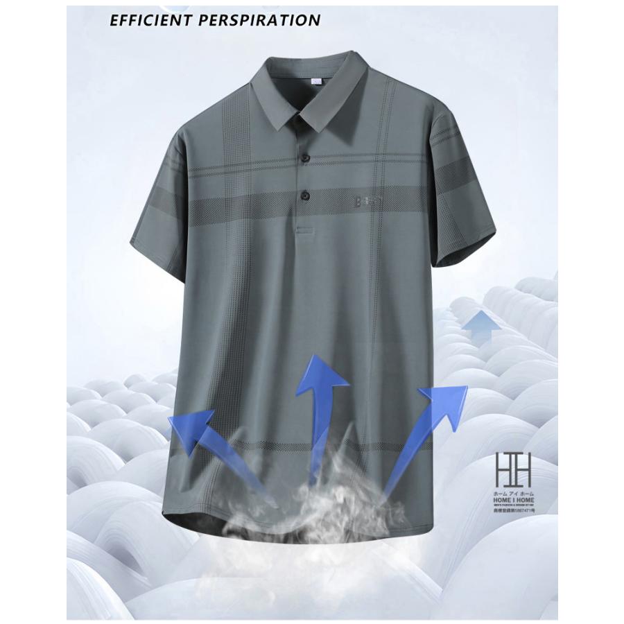 ゴルフウェア 上下セット 半袖ポロ イージーパンツ メンズ ゴムウェスト ジャージ セットアップ ドライ 冷感 涼感 ひんやり ストレッチ ワークマン ビジポロ | ホームアイホーム | 08